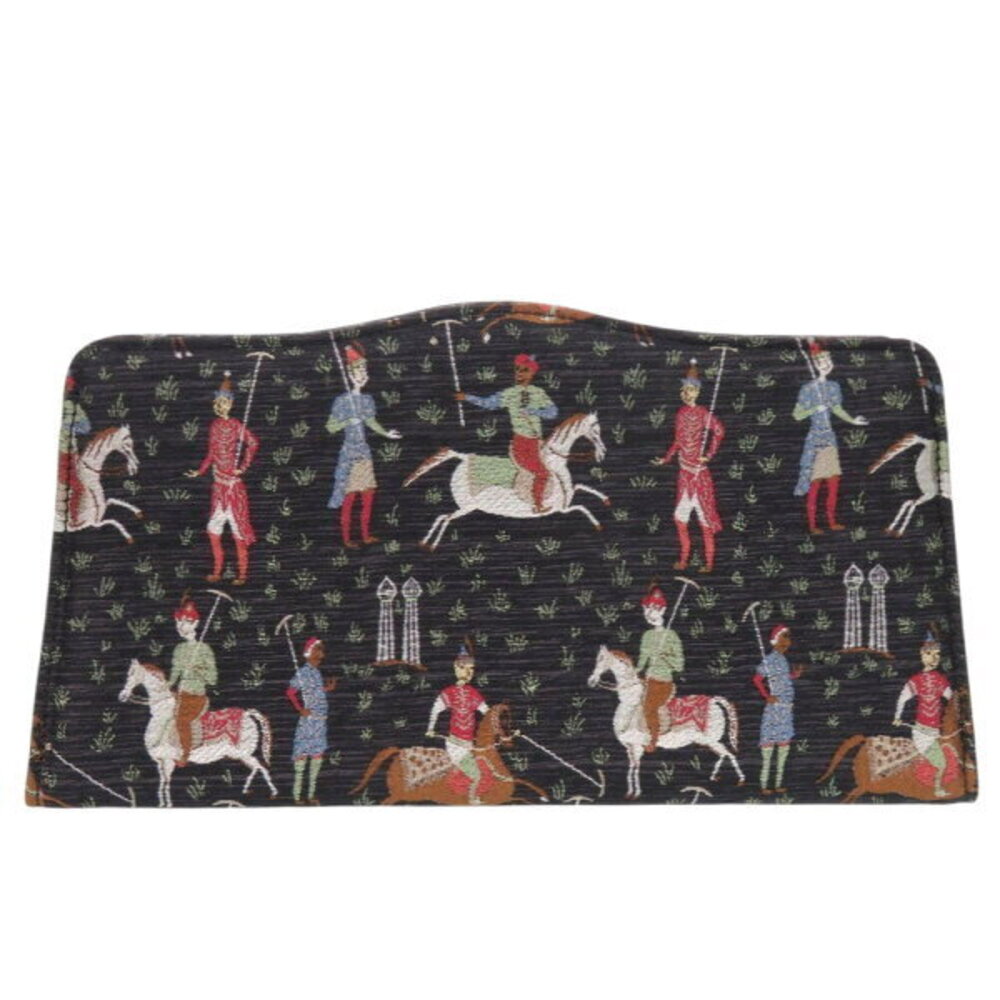 Gucci Greta Garbo collaboration equestrian canvas black clutch bag